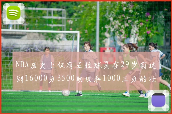NBA历史上仅有五位球员在29岁前达到16000分3500助攻和1000三分的壮举